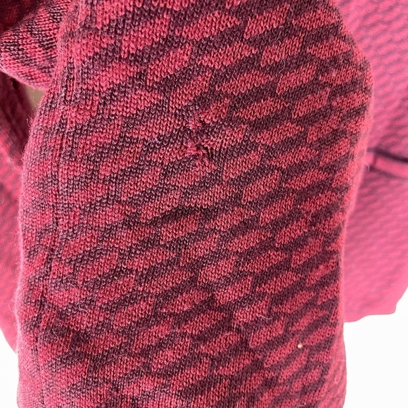 Magaschoni Red Wool Blend Loop Button Front Collared Cardigan - Picture 4 of 4